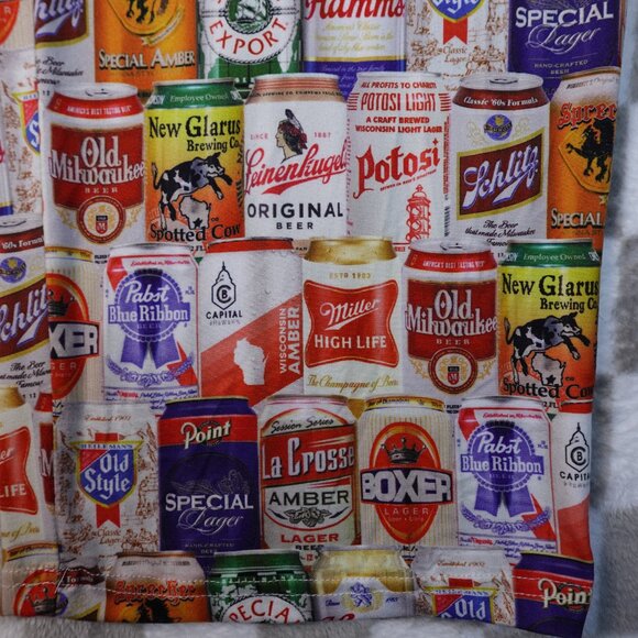 Beers of wisconsin drawstring lounge pj pajama pants -beer lovers XL - Picture 5 of 12